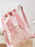 My 1st Years pink bunny print drawstring bag (British brand)