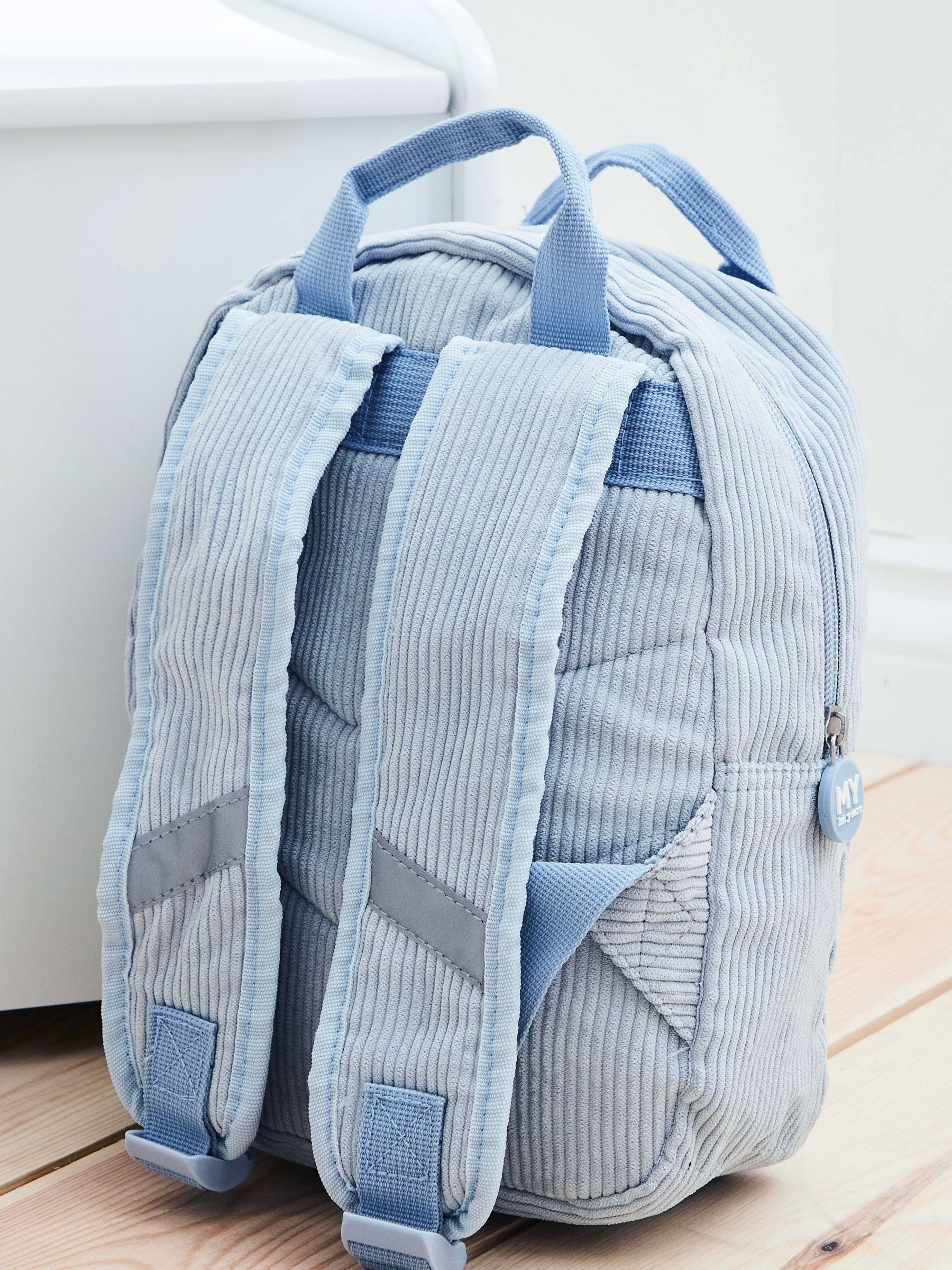 My 1st Years personalised blue cord mini backpack - British product