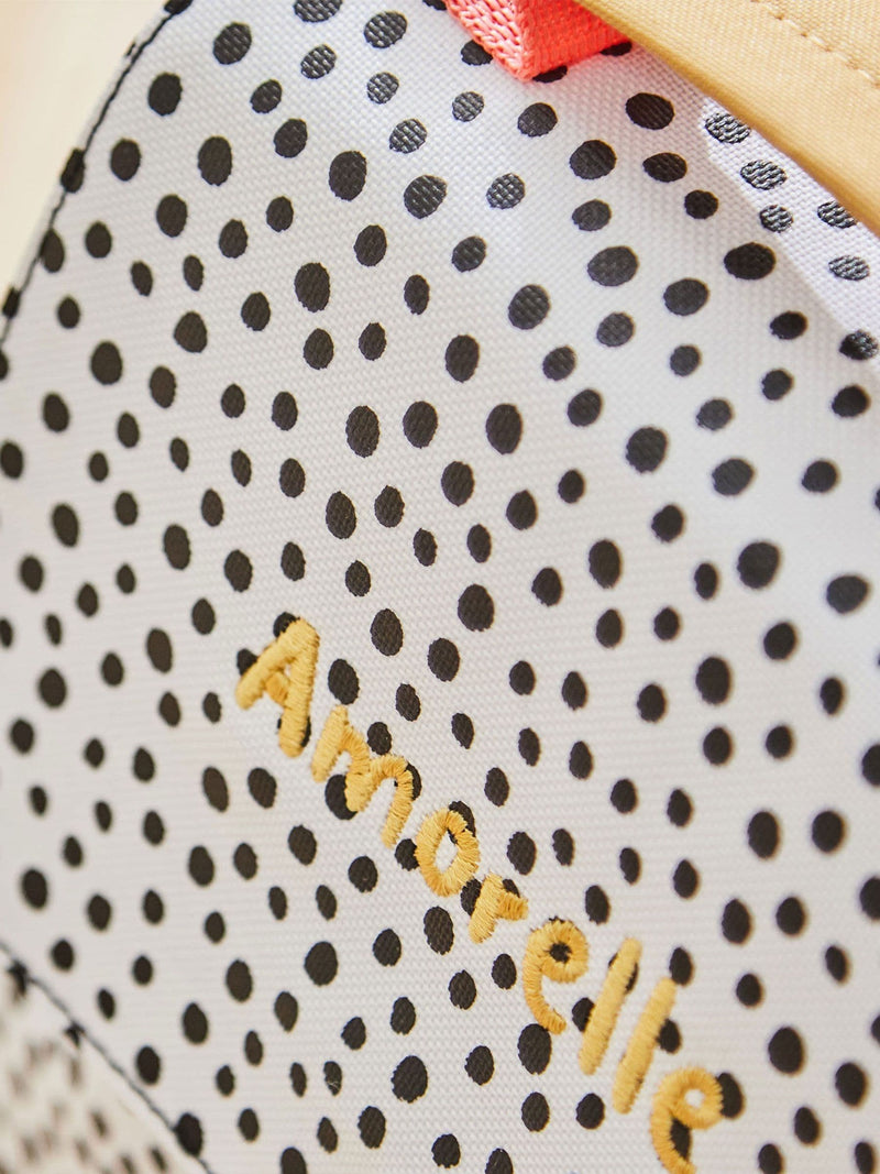 My 1st Years personalised black and white polka dot lunch bag (British brand)