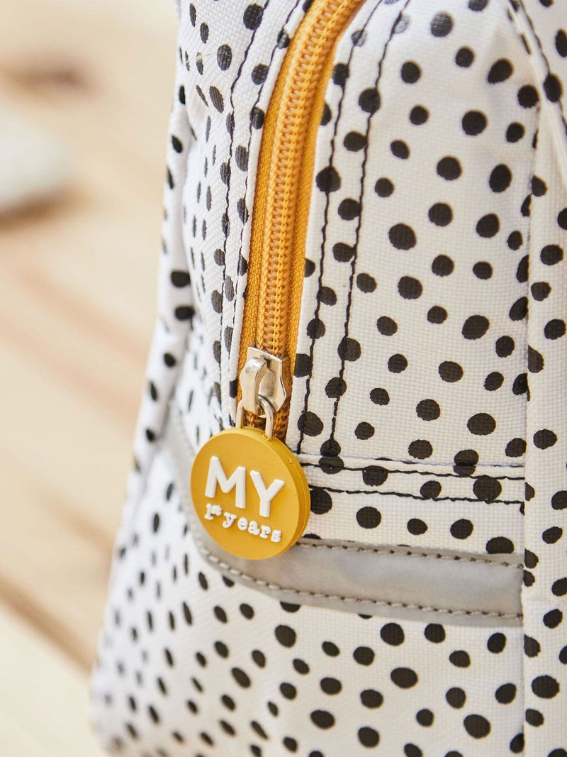 My 1st Years personalised black and white polka dot lunch bag (British brand)