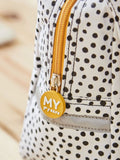 My 1st Years personalised black and white polka dot lunch bag (British brand)