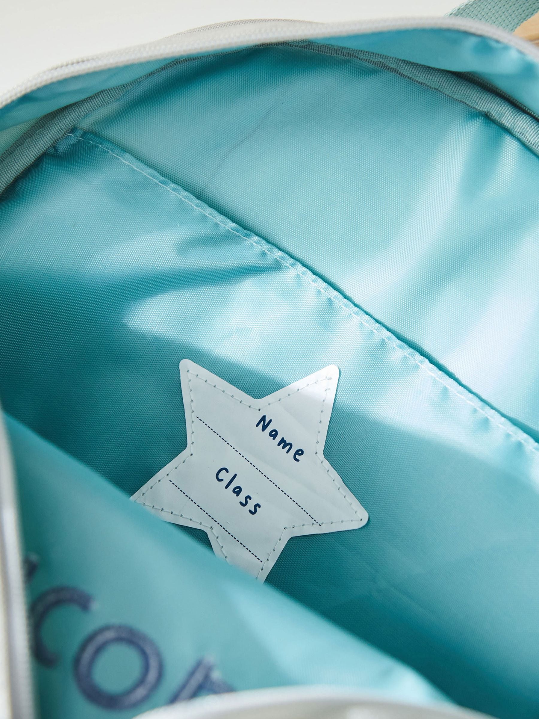 My 1st Years personalised dinosaur and car kids backpack, medium, UK version