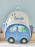 My 1st Years personalised dinosaur and car kids backpack, medium, UK version