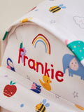 My 1st Years personalised colourful print mini backpack, imported from the UK