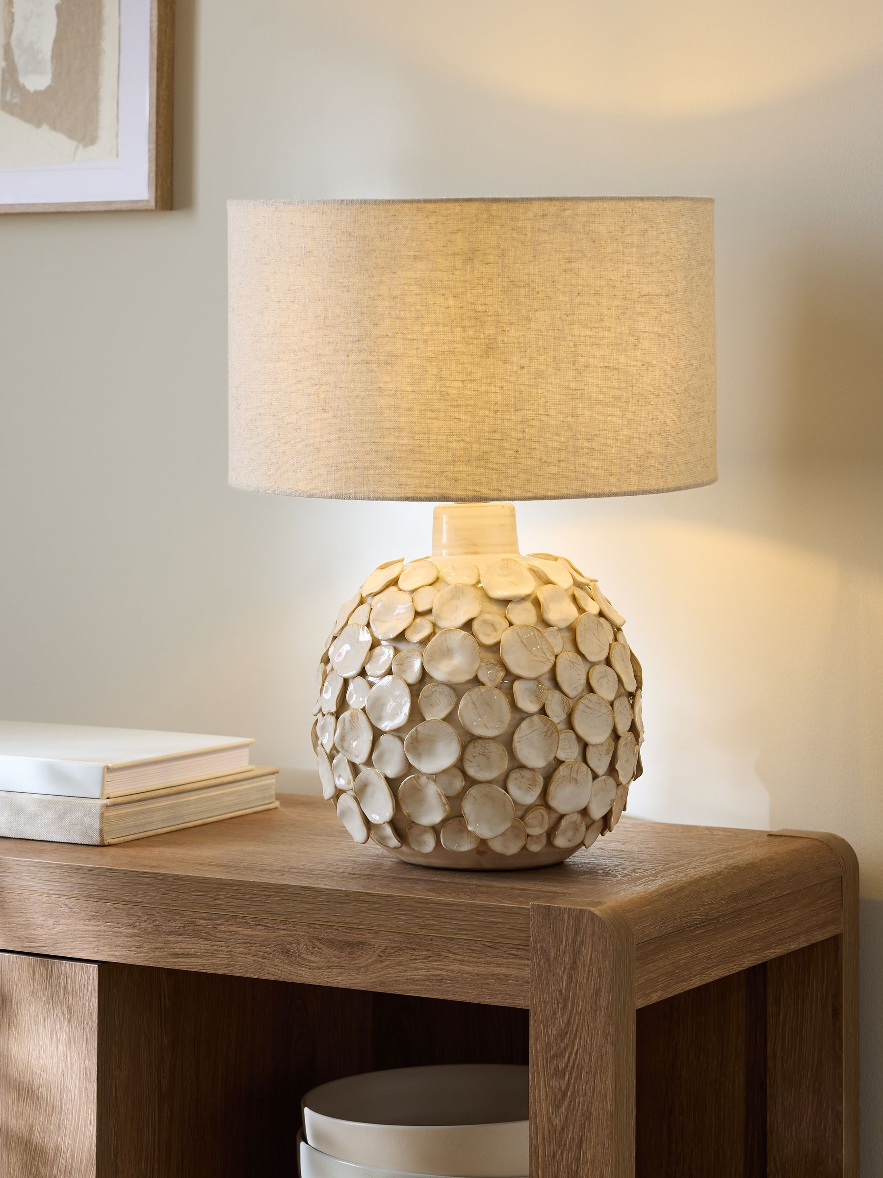 White Aegean large table lamp, 47cm high - British product