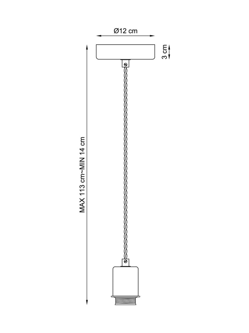 Anders cable kit light natural lamp holder 113cm, imported from the UK