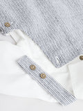 Baby dungaree and bodysuit set grey white cotton - British product