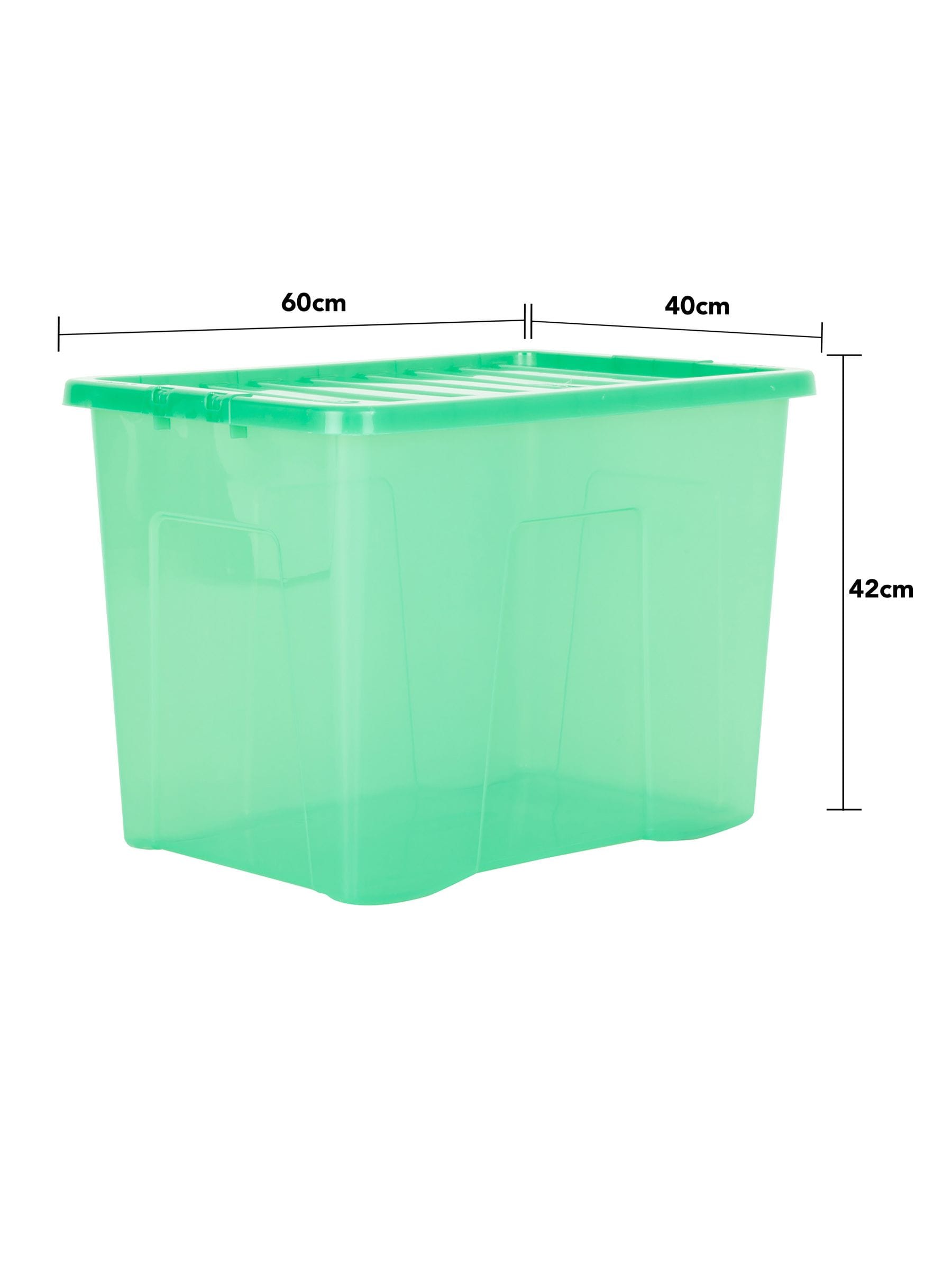 Wham Leprechaun Green 80L storage boxes, imported from the UK