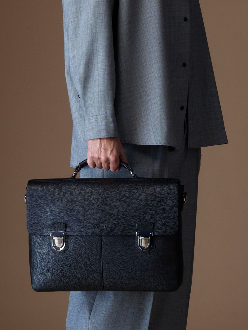 Osprey London Black The Forest Leather Briefcase