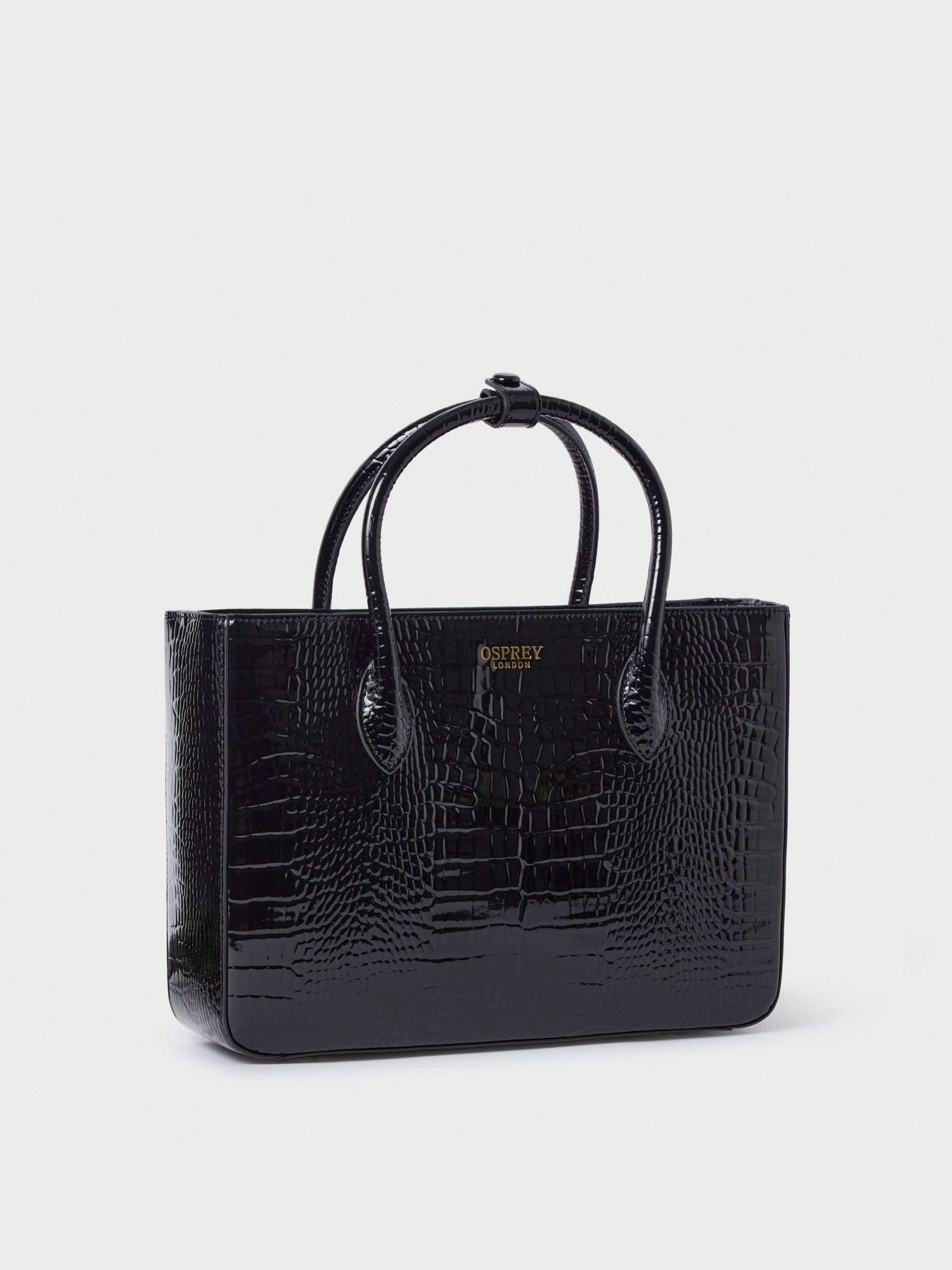 Osprey London Black Fulham faux leather grab bag (British brand)