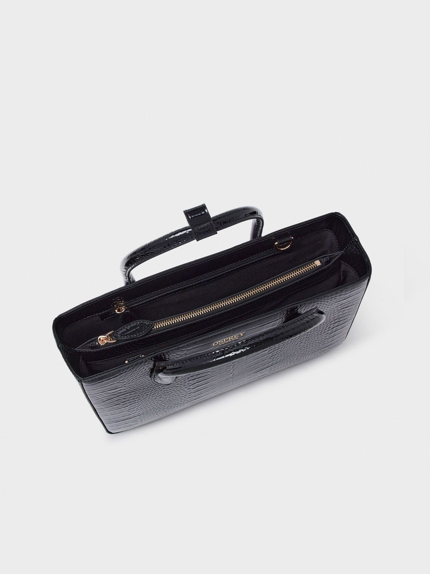 Osprey London Black Fulham faux leather grab bag (British brand)