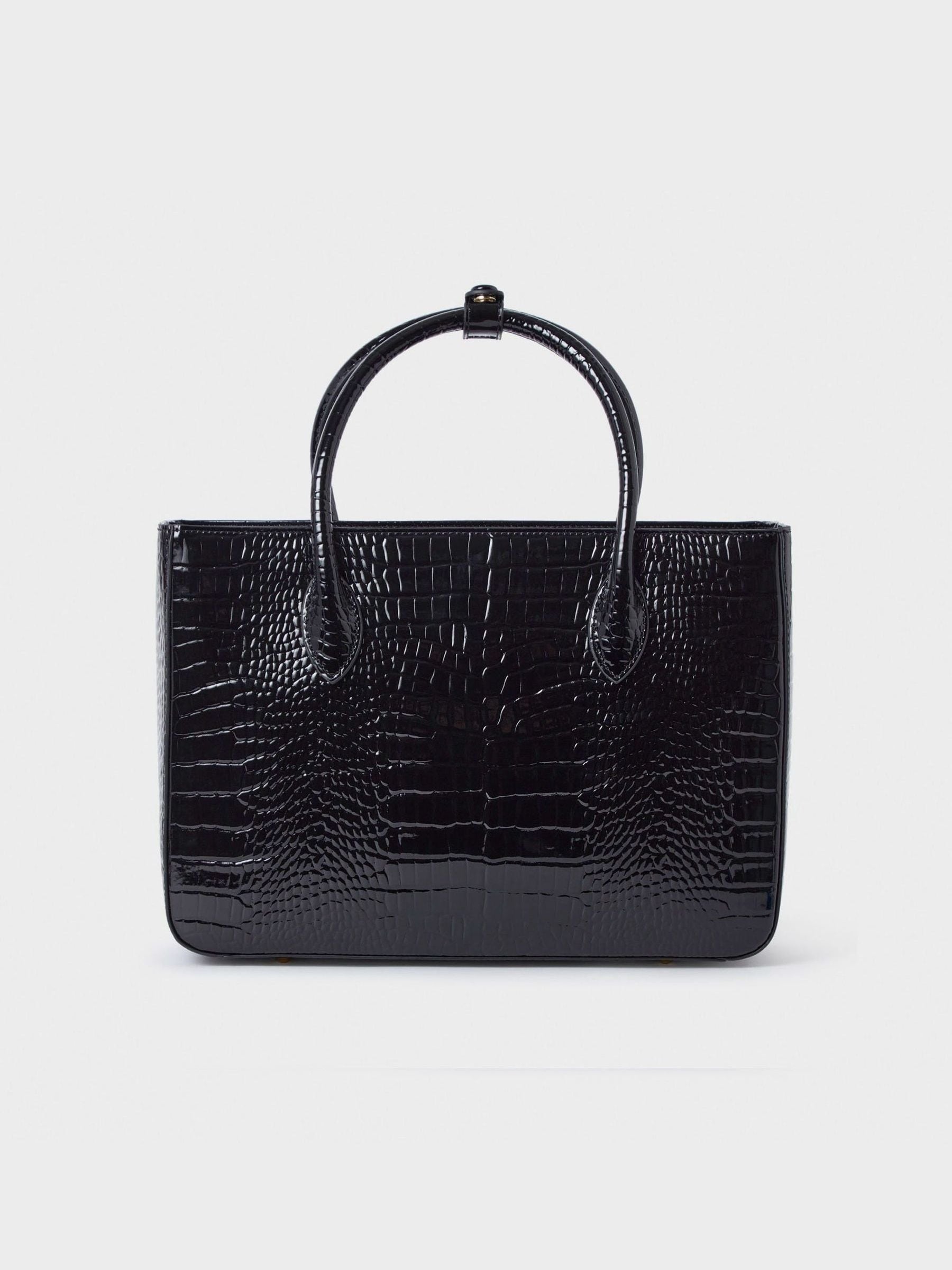 Osprey London Black Fulham faux leather grab bag (British brand)