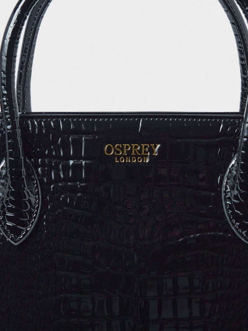 Osprey London Black Fulham faux leather grab bag (British brand)