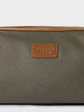 Osprey London green waxed canvas leather small washbag, UK version