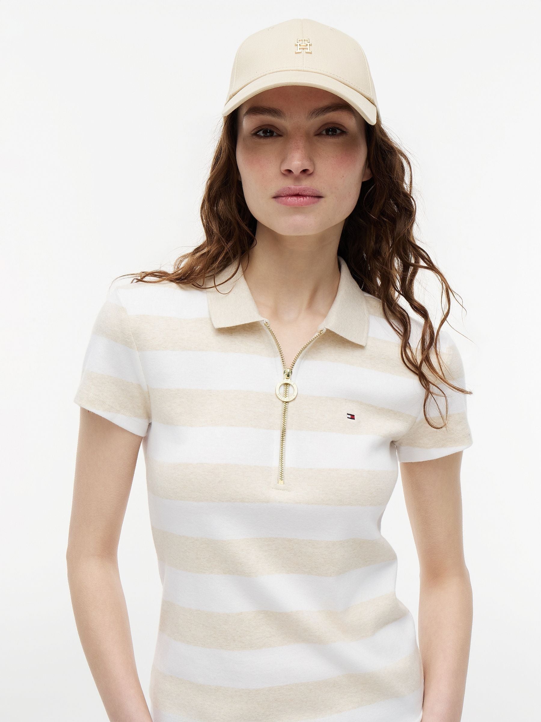 Tommy Hilfiger Cream Monogram Twill Baseball Cap
