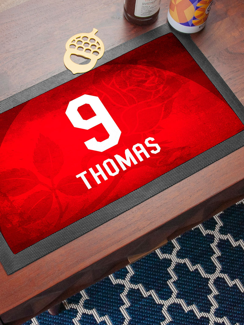Treat Republic personalised England rubber bar mat 44cm x 25cm, imported from the UK