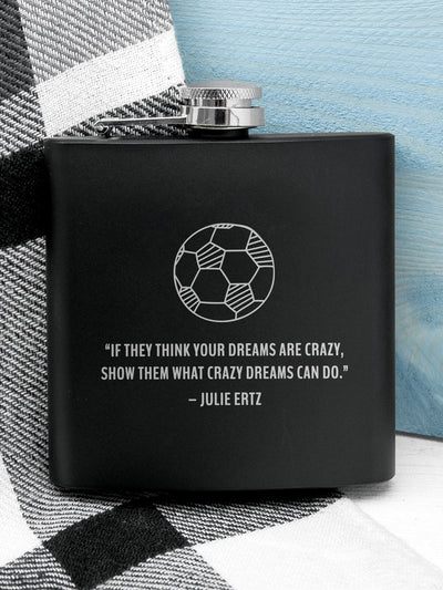 Next Treat Republic Personalised Football Quote Hip Flask 6oz- Buy online at McGrocer
