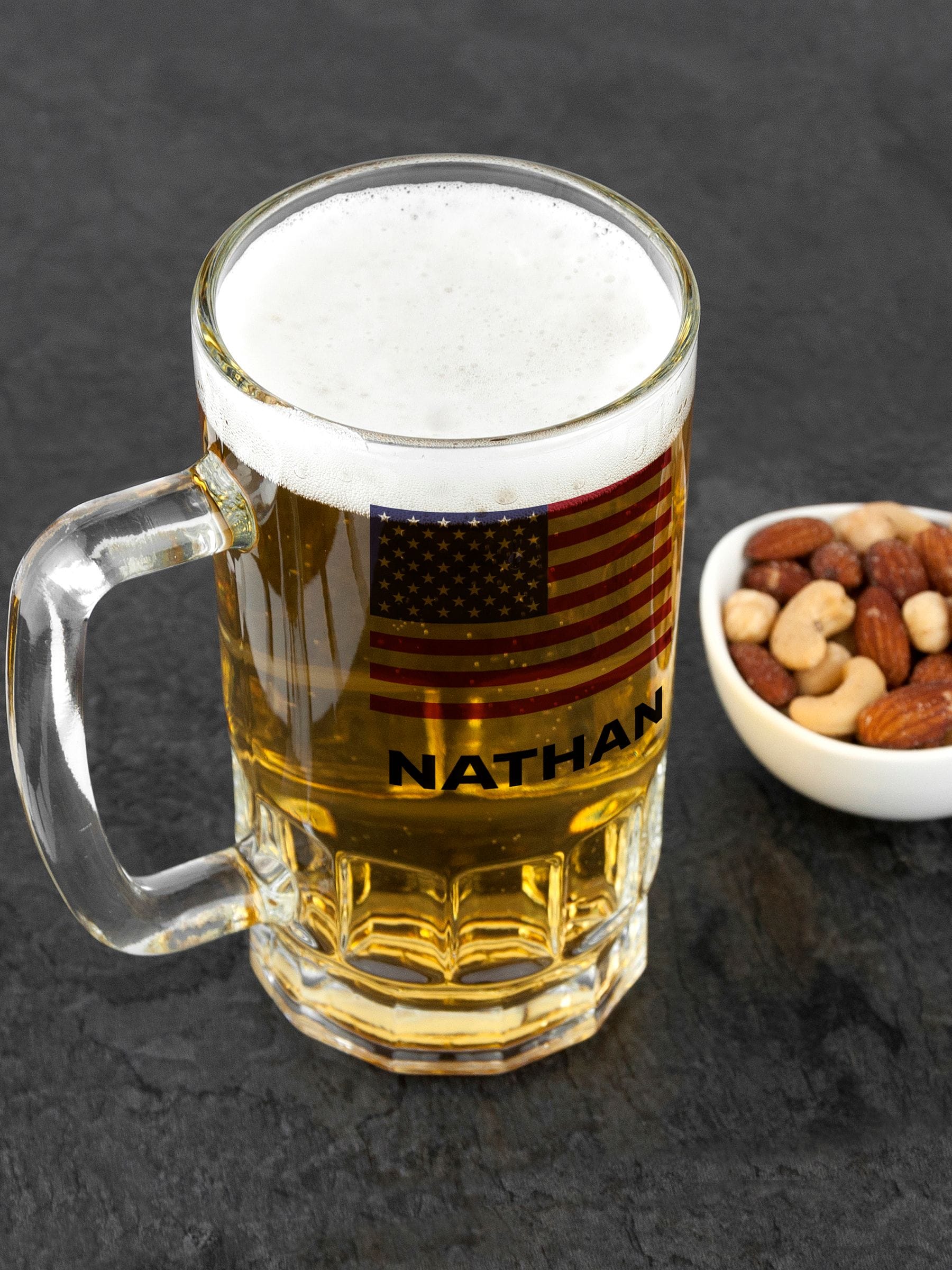 Personalised flag tankard 1 pint with country flag and name, UK version
