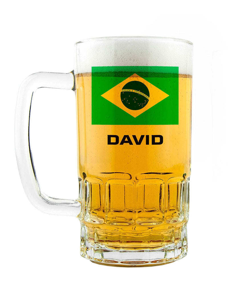 Personalised flag tankard 1 pint with country flag and name, UK version