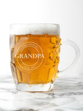 Personalised football crest dimpled beer glass 1 pint - British product