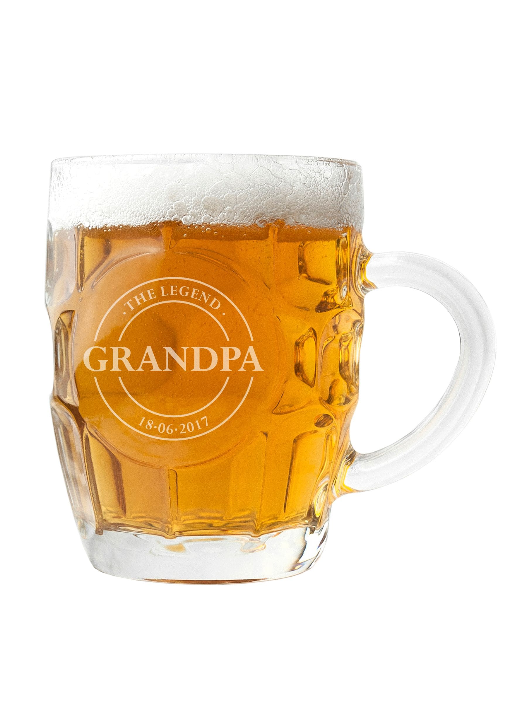 Personalised football crest dimpled beer glass 1 pint - British product