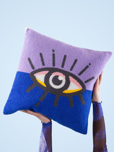 Next heya home Lilac Blue All Eyes On You Boucle Cushion 45cm- Buy online at McGrocer
