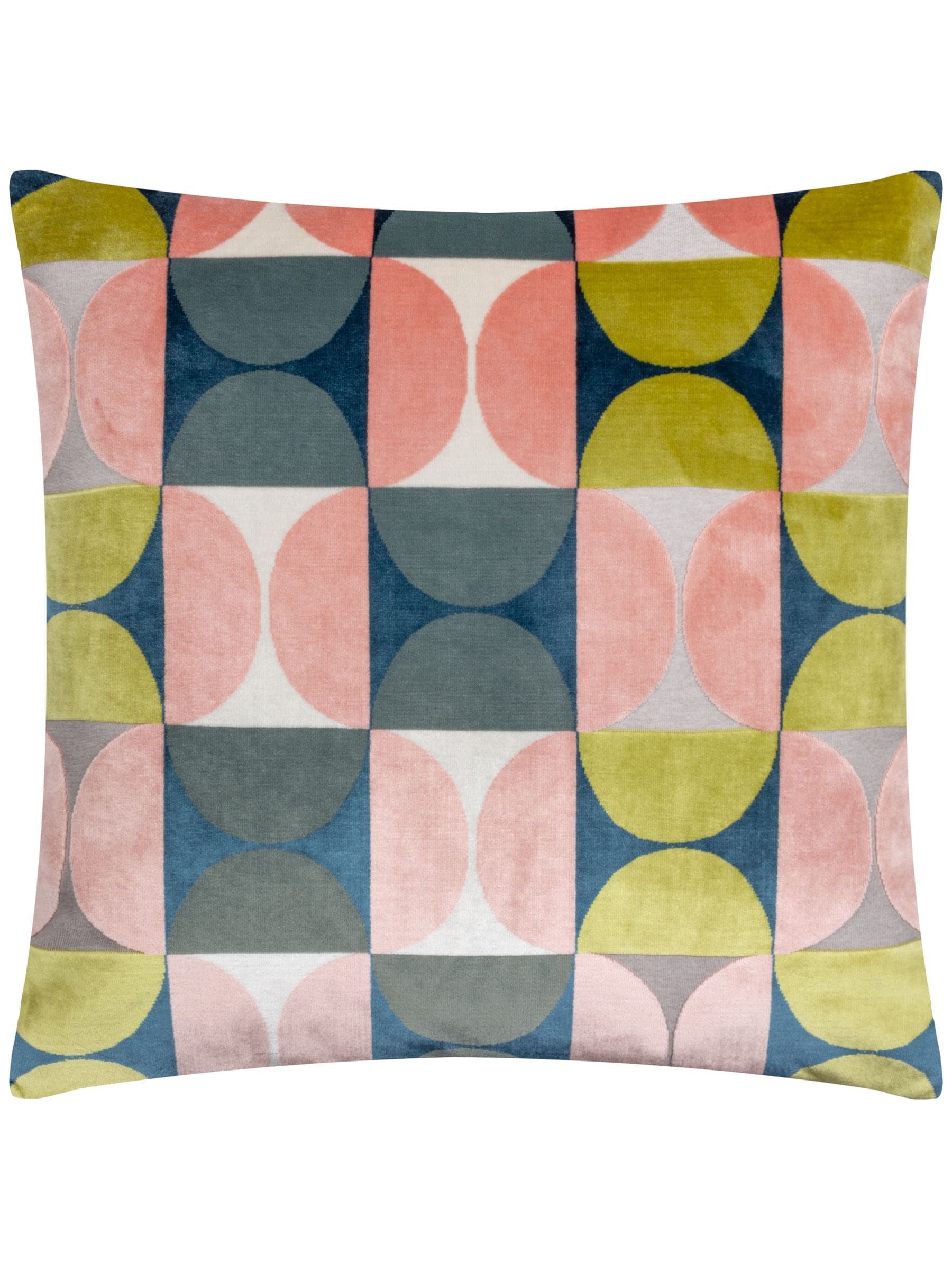 Riva Paoletti PinkAvo Green Bardot Cut Velvet Cushion