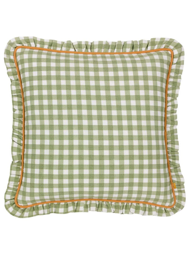 Furn sage green gingham cushion 45x45cm (British brand)