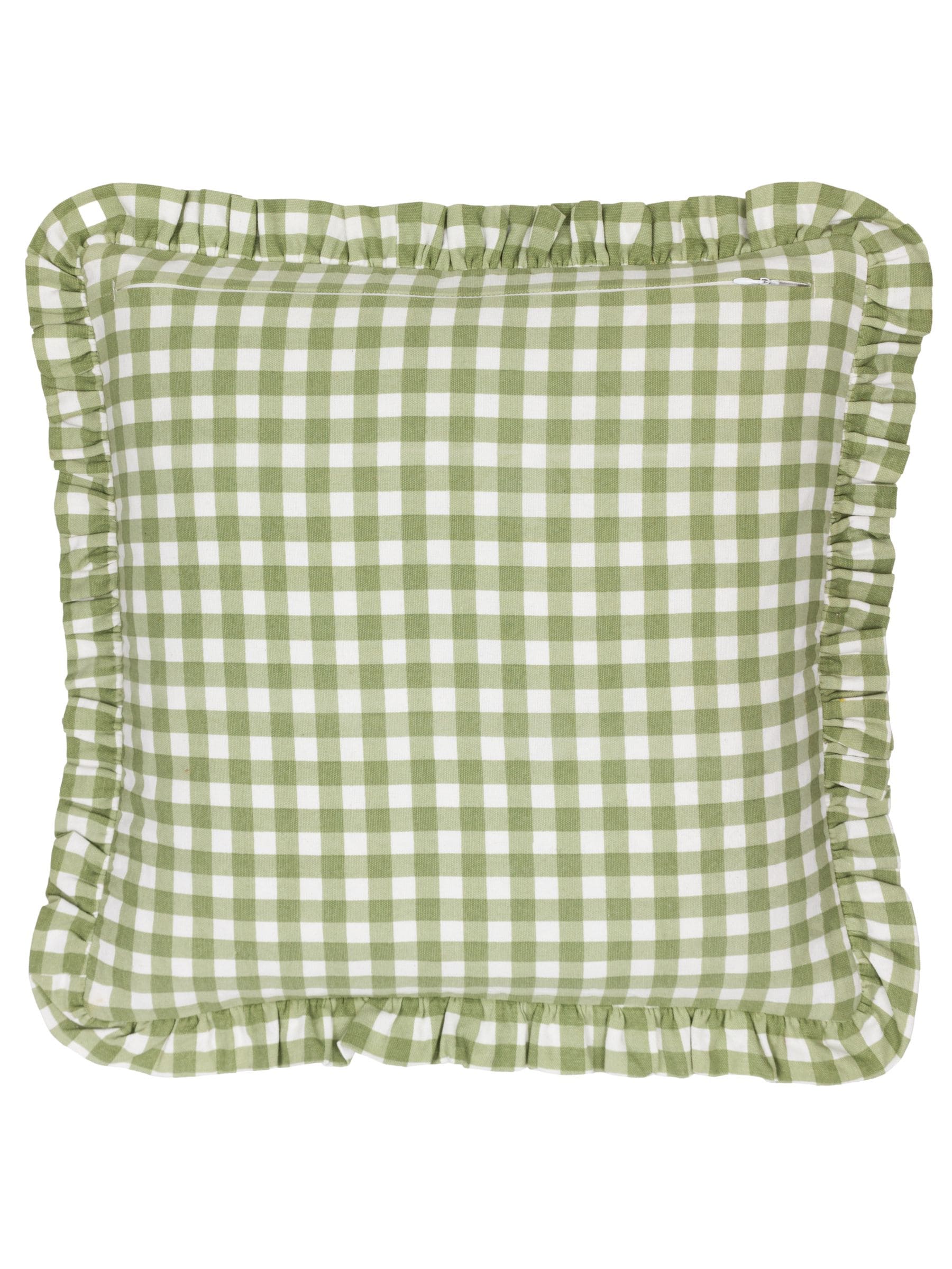 Furn sage green gingham cushion 45x45cm (British brand)