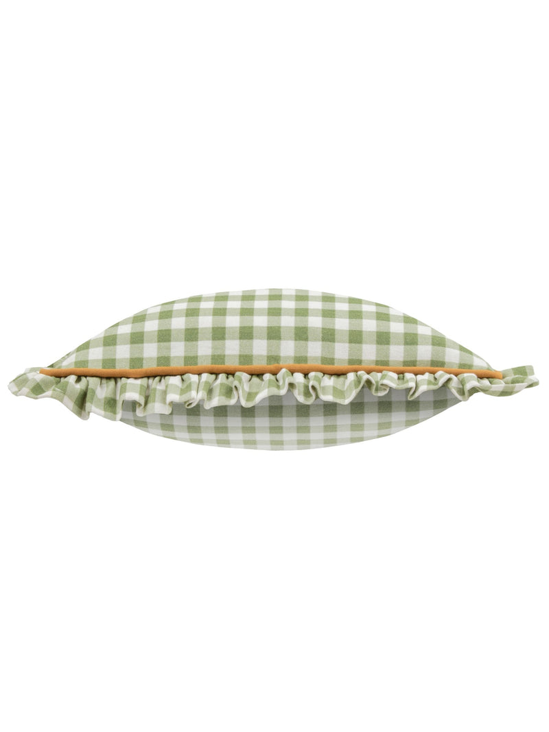 Furn sage green gingham cushion 45x45cm (British brand)