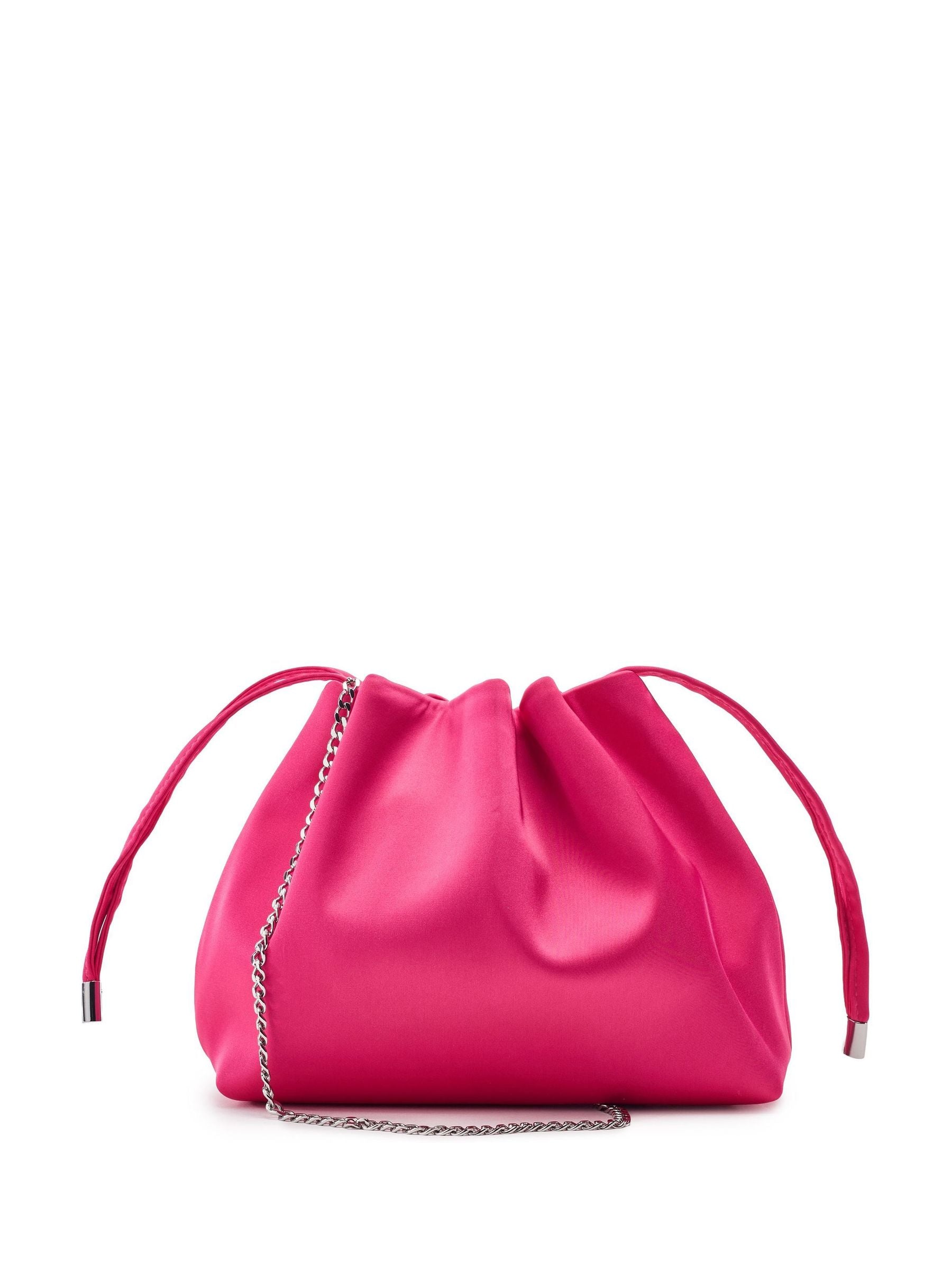 Moda in Pelle Orange Lotty Ruched Bucket Shoulder Bag