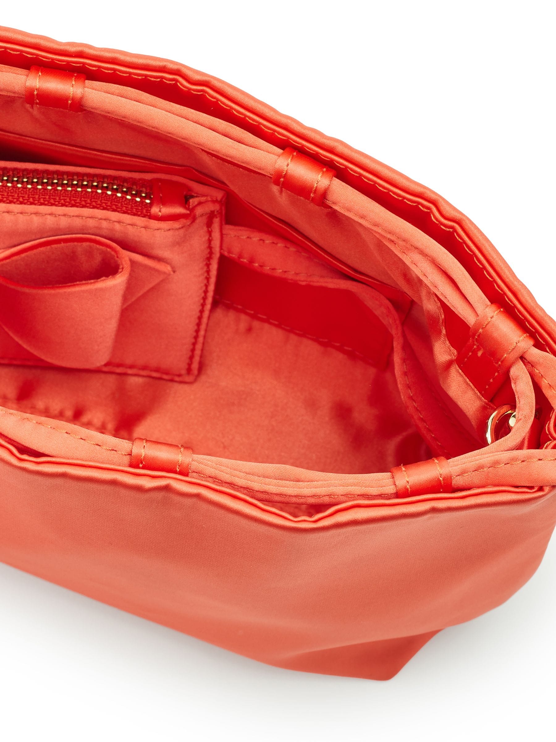 Moda in Pelle Orange Lotty ruched bucket shoulder bag, UK version