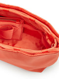 Moda in Pelle Orange Lotty ruched bucket shoulder bag, UK version