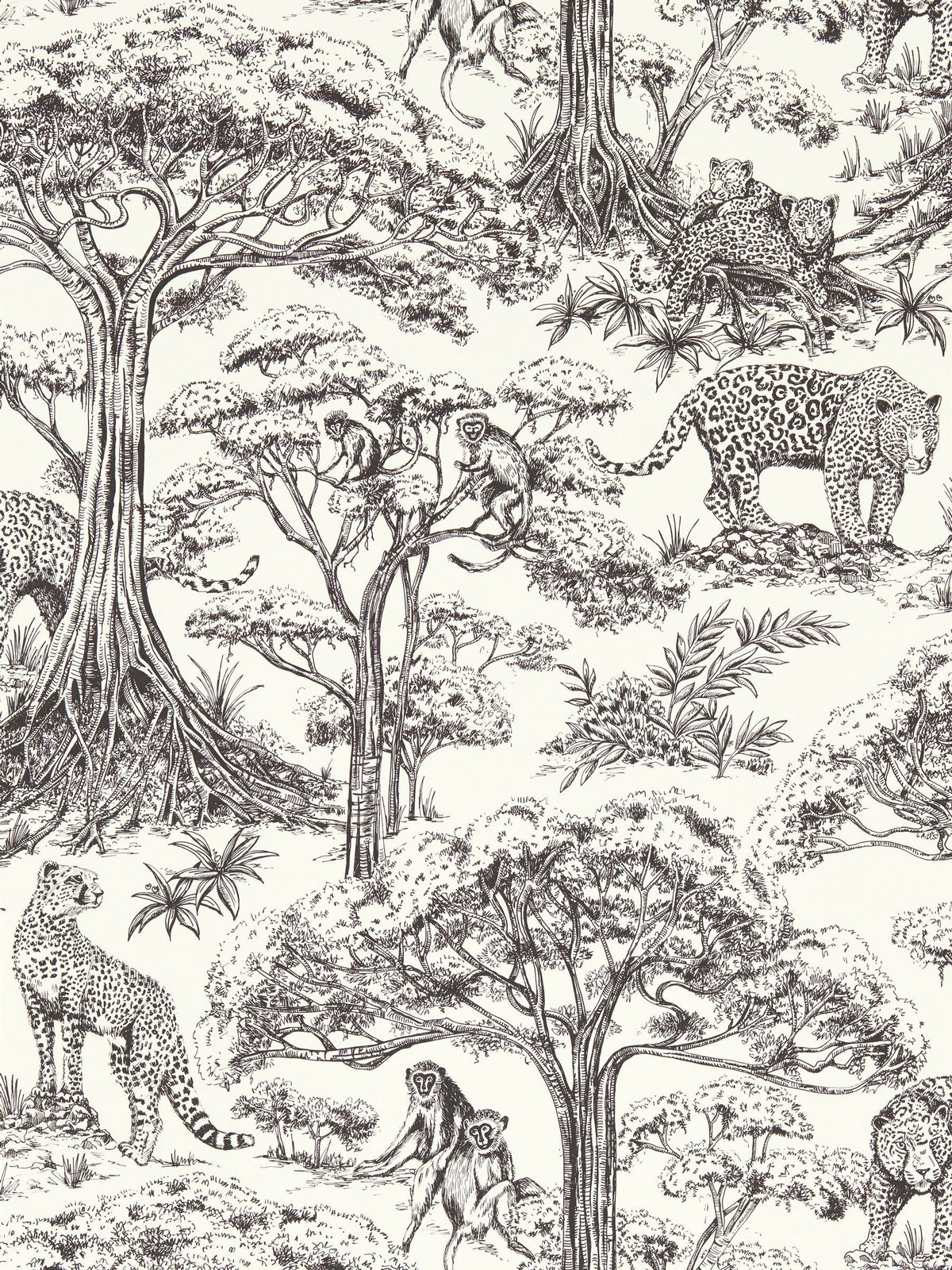 Clarke and Clarke Noir Luxe Kisumu Wallpaper 10.05m x 52cm