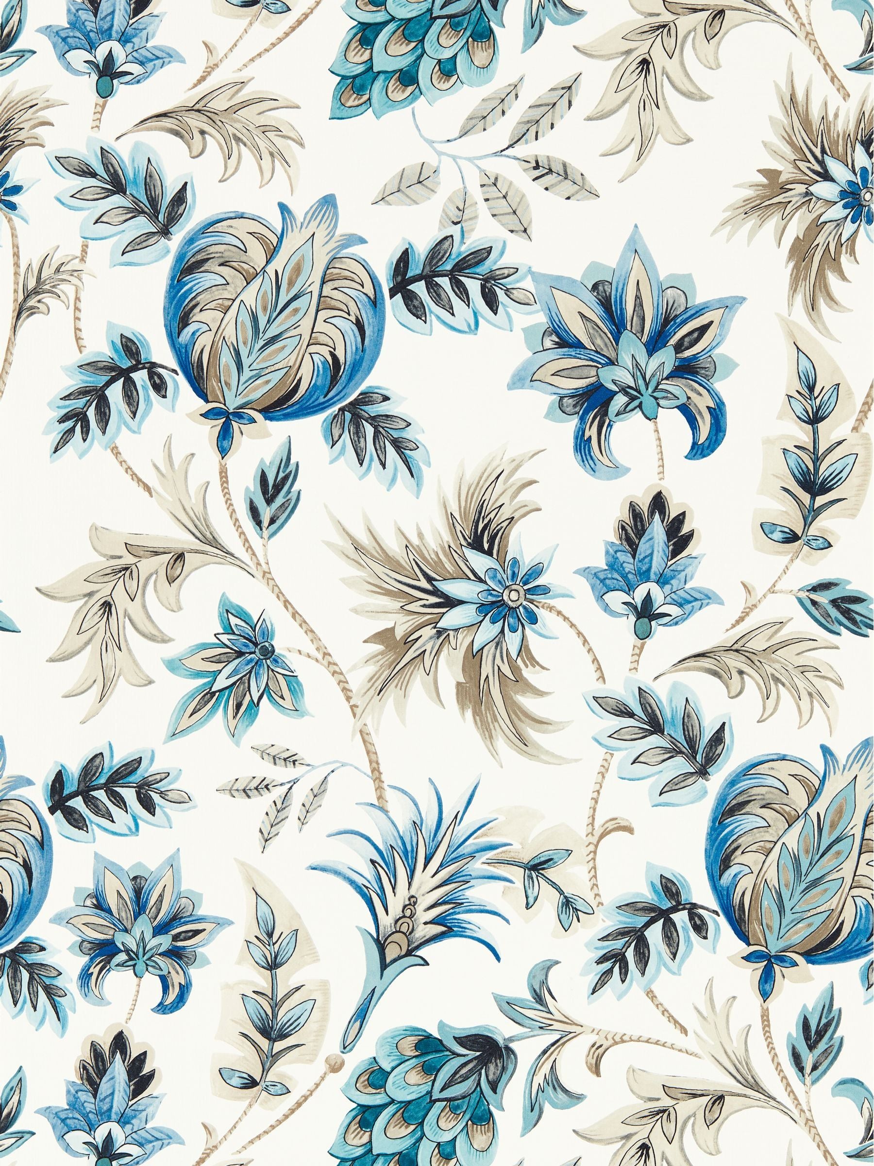 Clarke and Clarke Teal Berry Sizergh wallpaper 10.05m - British product
