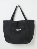 FatFace Astrid black cotton tote bag with front pocket, imported from the UK