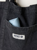 FatFace Astrid black cotton tote bag with front pocket, imported from the UK