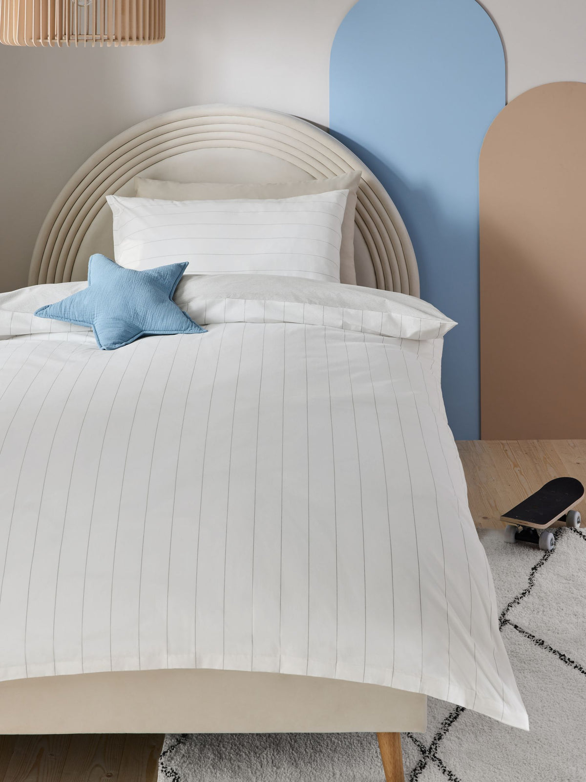 Stripe Supersoft duvet cover and pillowcase set (British brand)