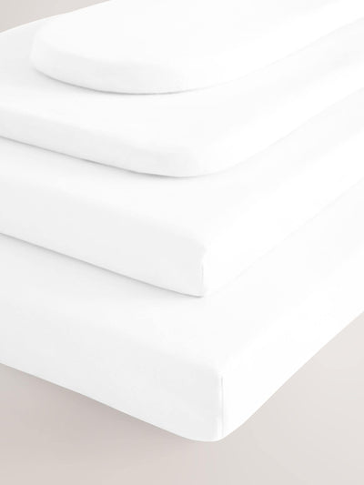 Next White 100% Cotton Jersey Baby Fitted Sheets 2 Pack- Buy online at McGrocer