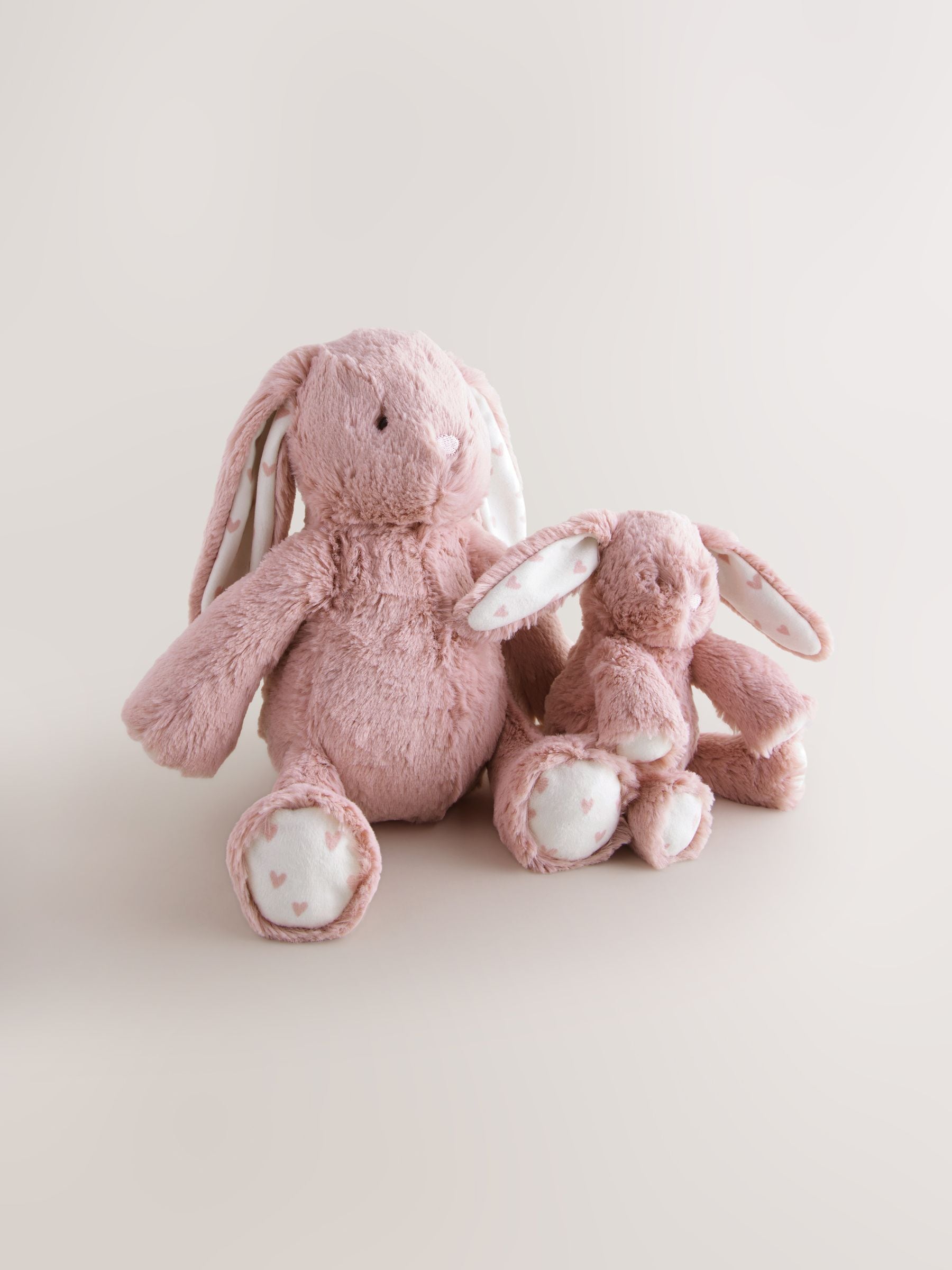 Pink Heart Bunny soft plush toy, UK version