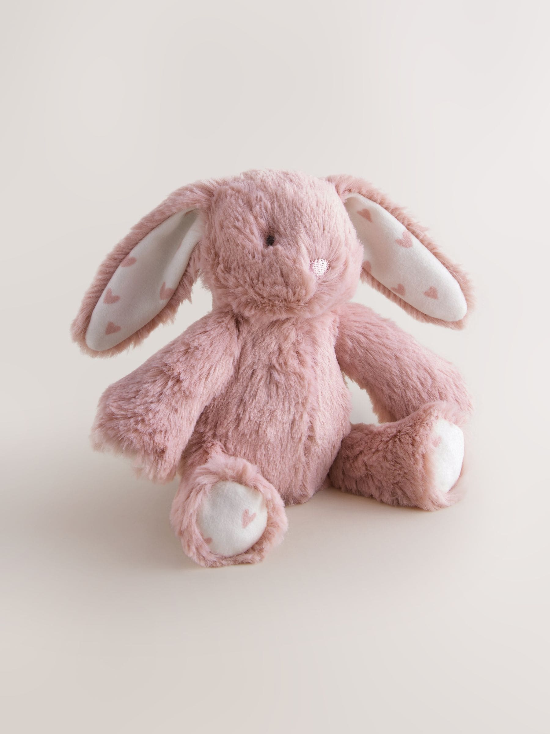 Pink Heart Bunny soft plush toy, UK version