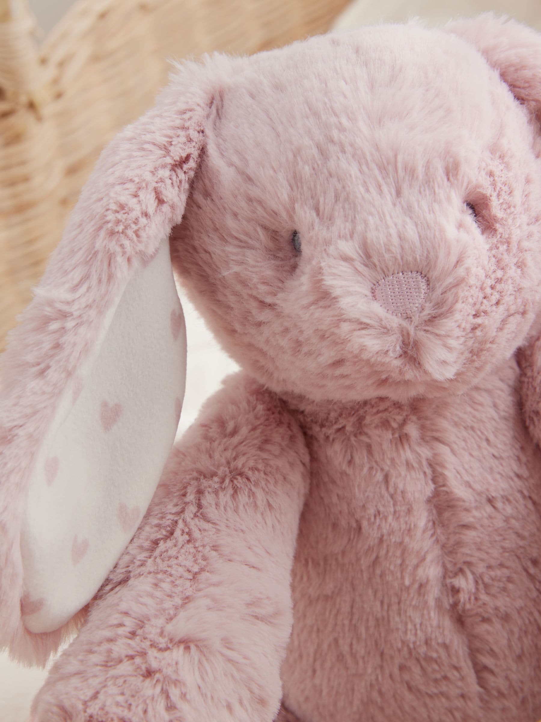 Pink Heart Bunny soft plush toy, UK version