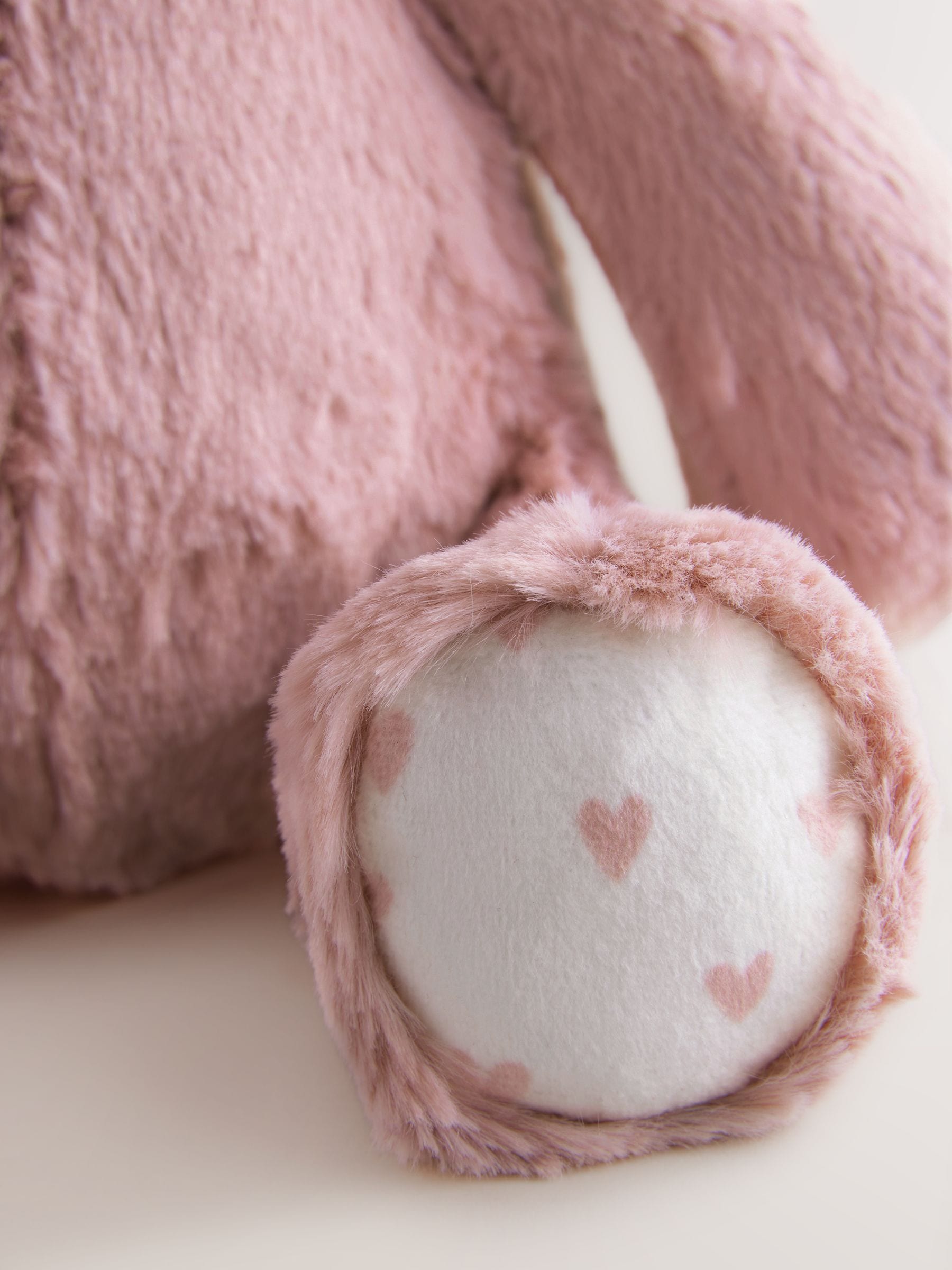 Pink Heart Bunny soft plush toy, UK version