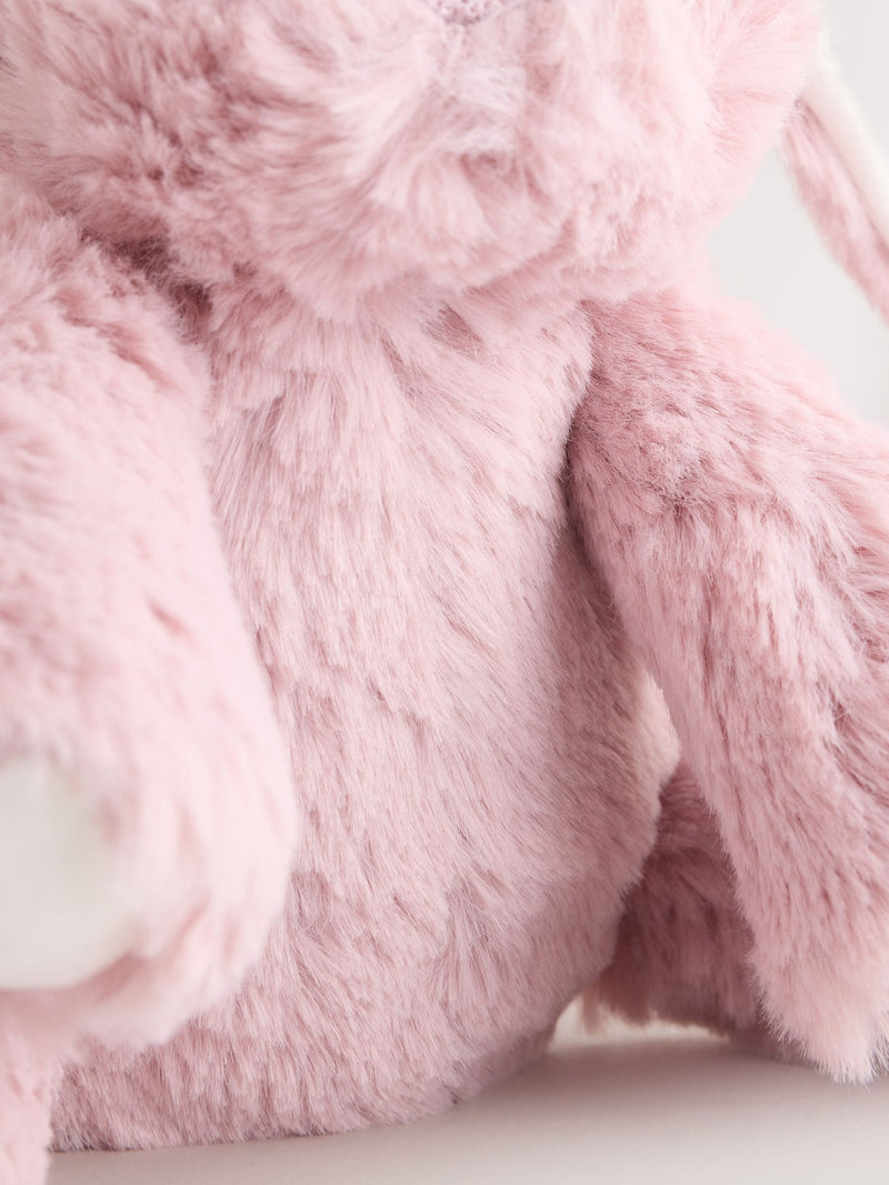 Pink Heart Bunny soft plush toy, UK version