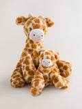 Brown giraffe plush soft toy made from recycled polyester, UK version