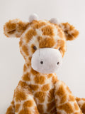 Brown giraffe plush soft toy made from recycled polyester, UK version