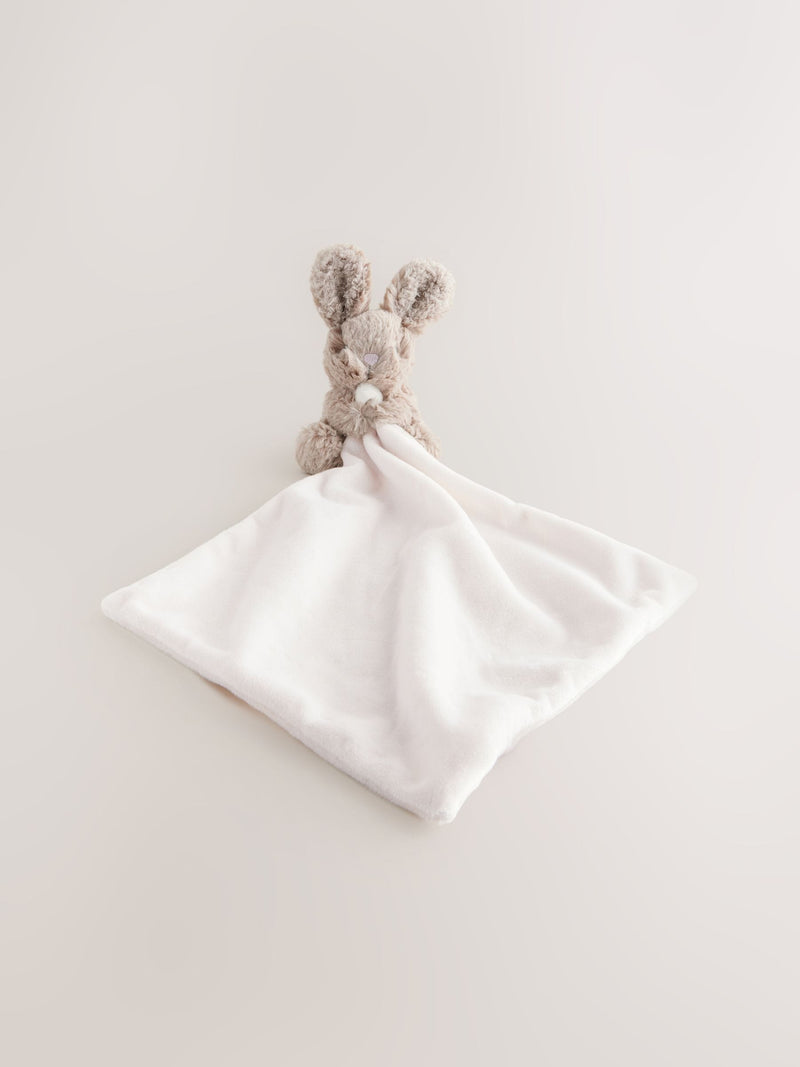 Bunny baby comforter with soft plush toy and blanket, imported from the UK