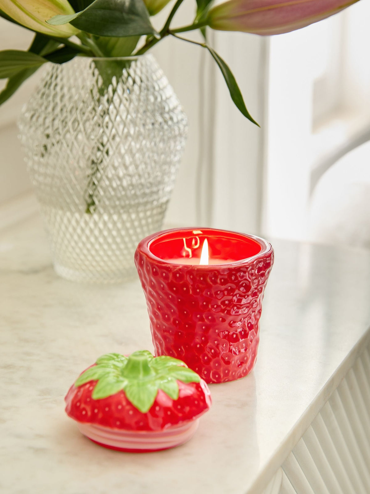 Strawberries & Cream Fruity Decorative Candle