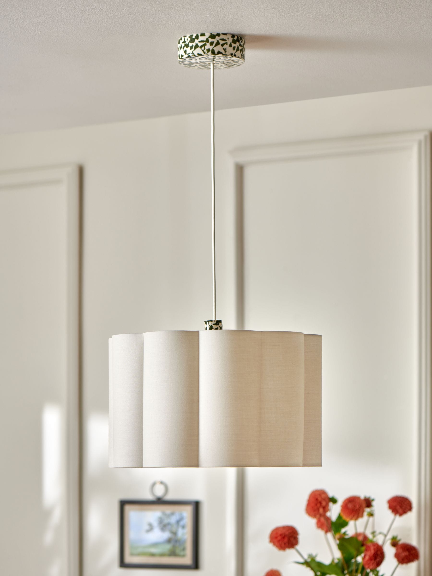 Nina Campbell Green Chester pendant light, imported from the UK