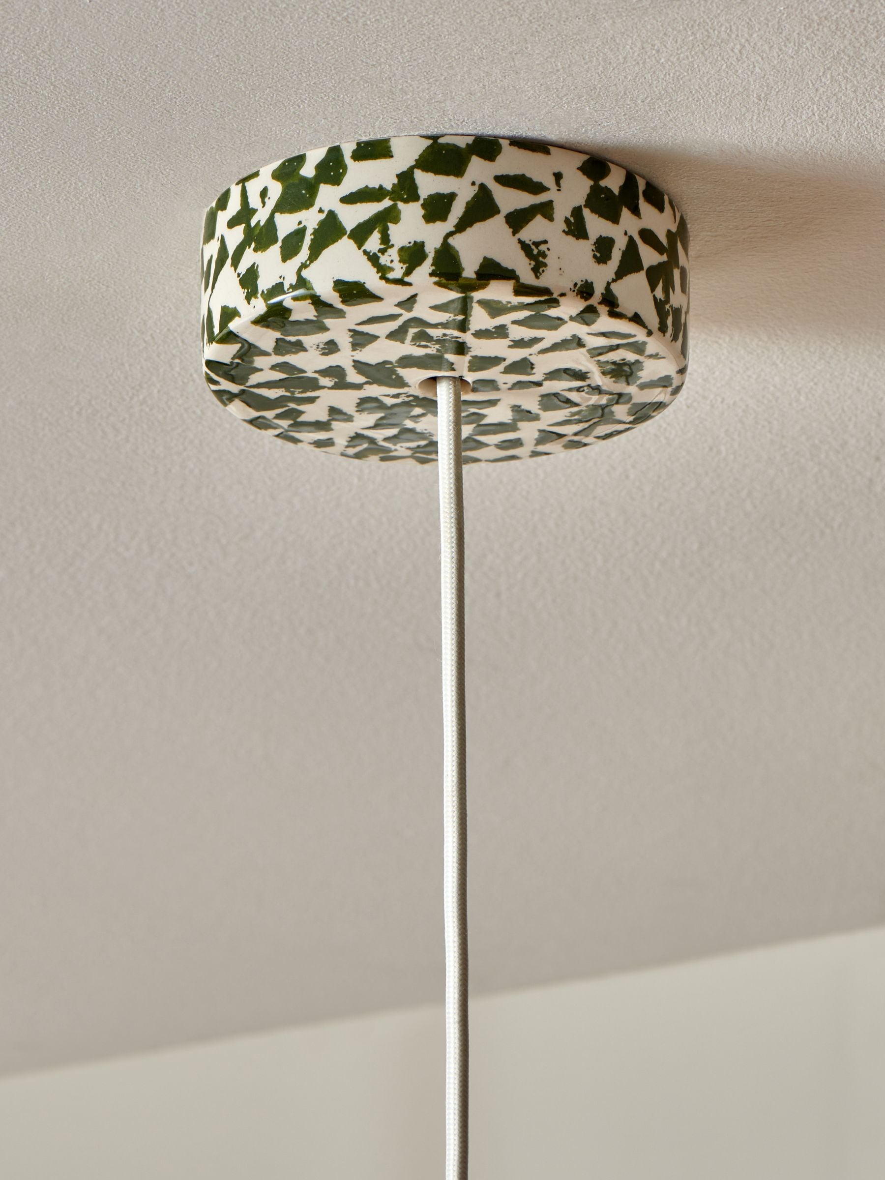 Nina Campbell Green Chester pendant light, imported from the UK